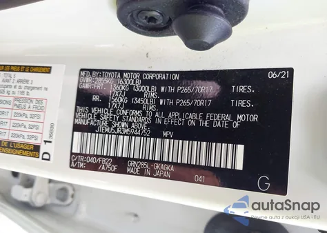 2021 Toyota 4Runner Sr5 from USA, damaged, VIN JTEMU5JR3M5944752